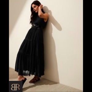 Tiered MIDI Black Dress